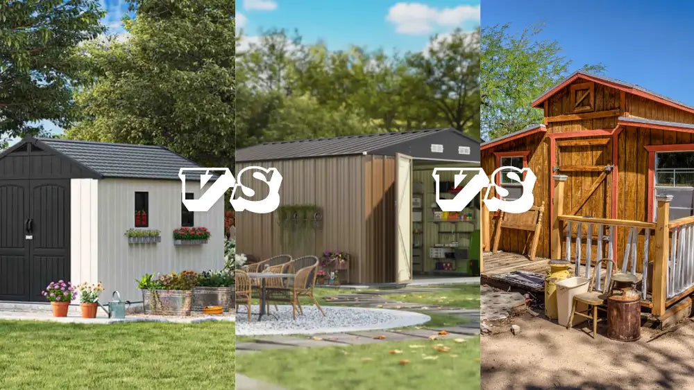 plastic shed vs metal shed vs wooden shed