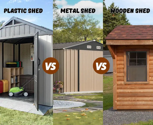 plastic shed vs metal shed vs wooden shed