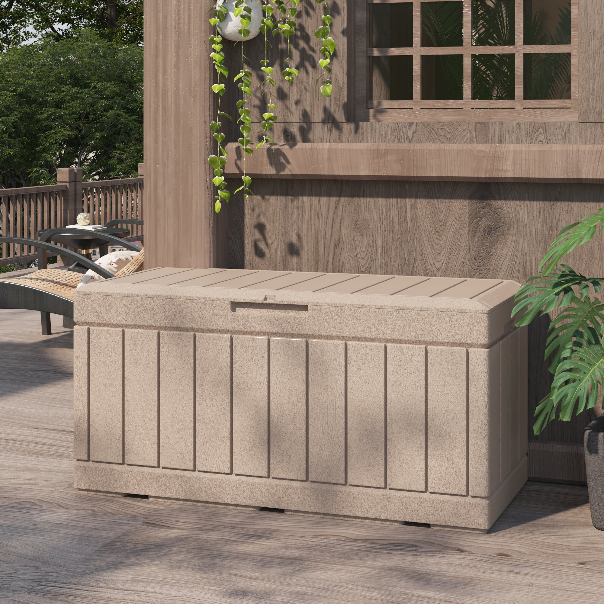 82 Gallon Deck Box in patio
color:khaki|Size:82