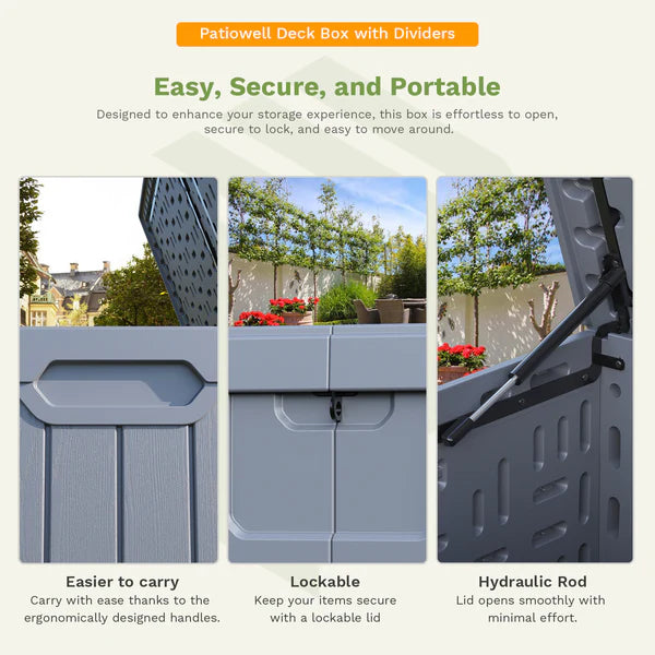 230 gallon deck box features
color:gray|Size:230