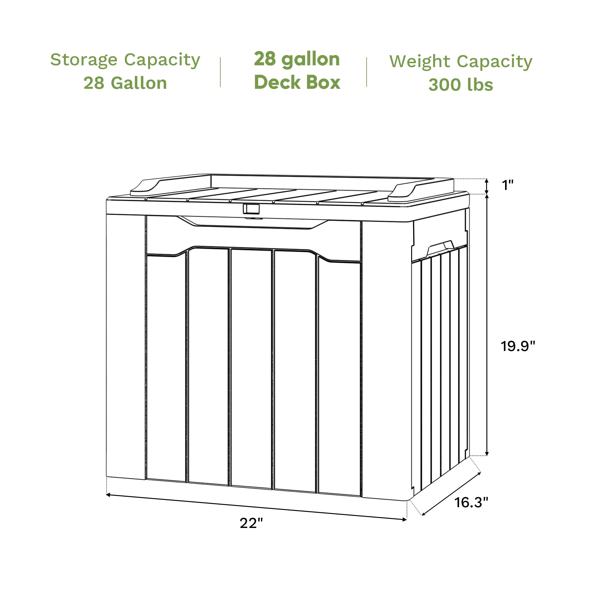 28 Gallon Deck Box description
color:black,gray,brown,khaki|Size:28