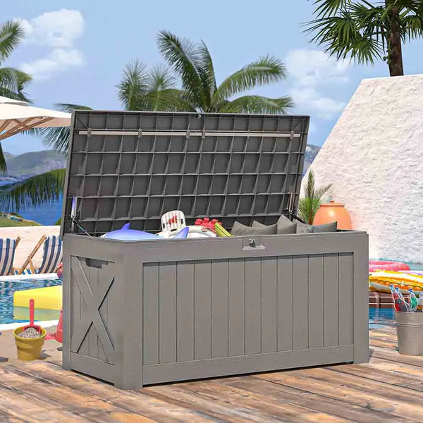 120 Gallon Deck Box for storage
color:gray|Size:120