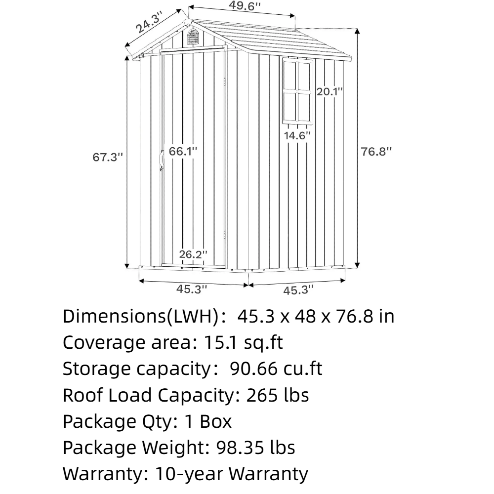 patiowell-fit-it-4x4-plastic-shed description
color:white,cool gray|Size:4x4