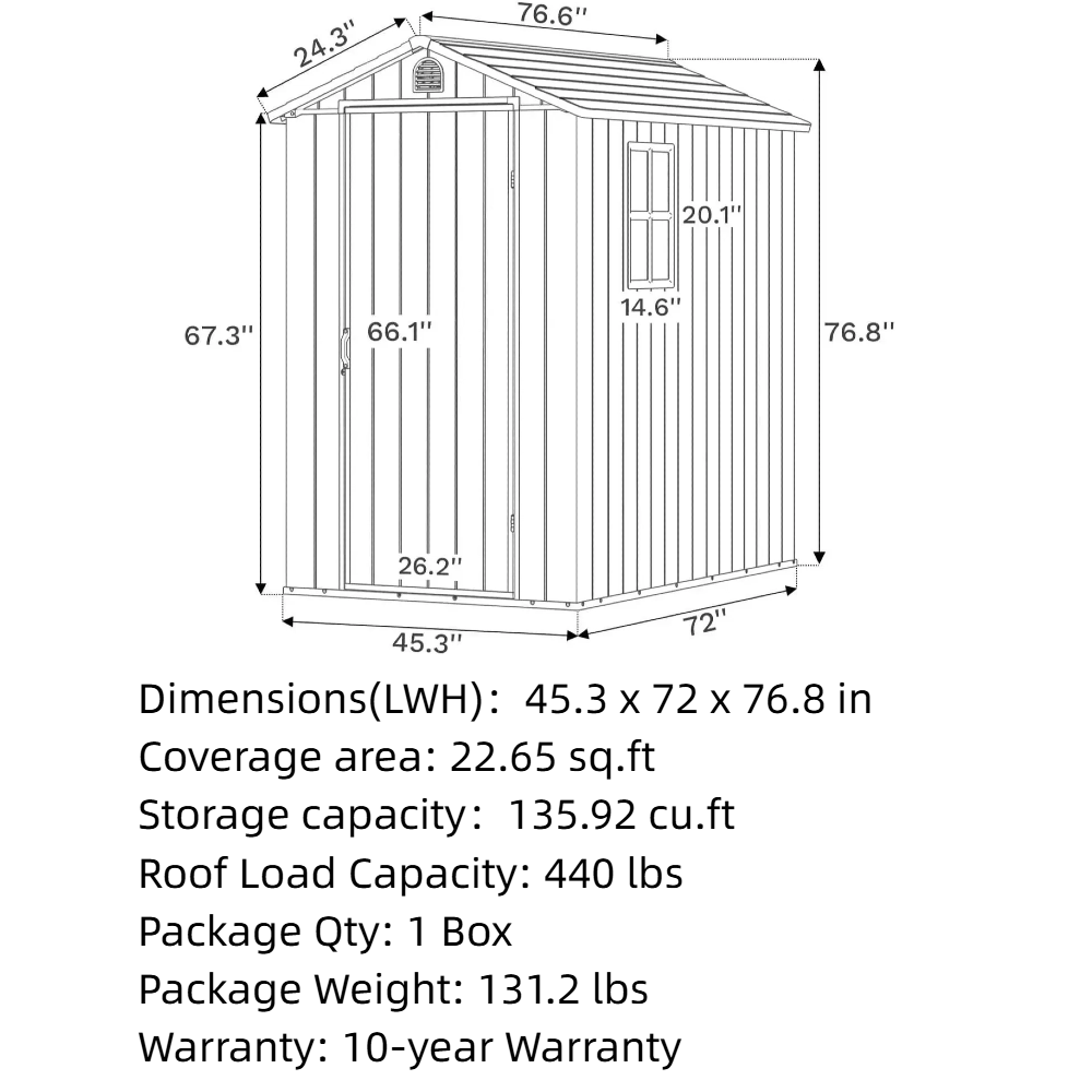 patiowell-fit-it-4x6-plastic-shed description
color:white,cool gray|Size:4x6