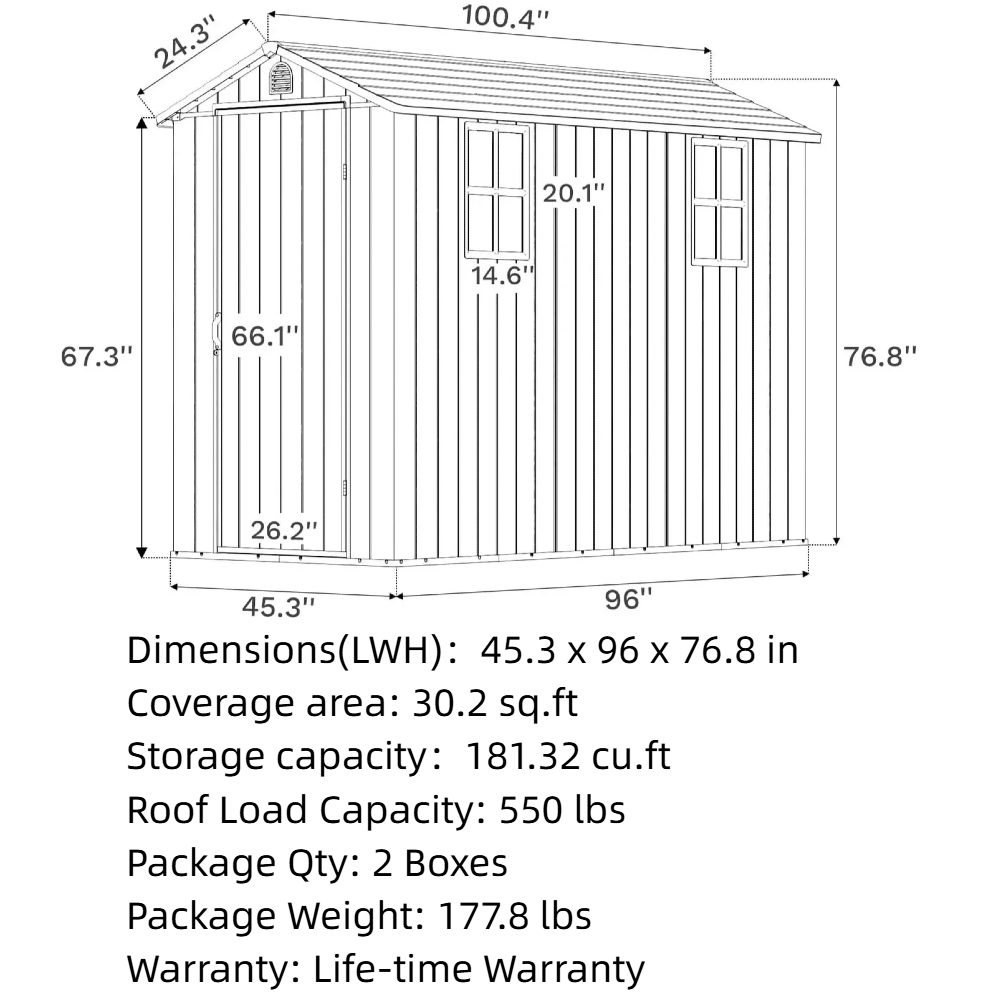 patiowell-fit-it-4x8-plastic-shed description
color:white,cool gray|Size:4x8