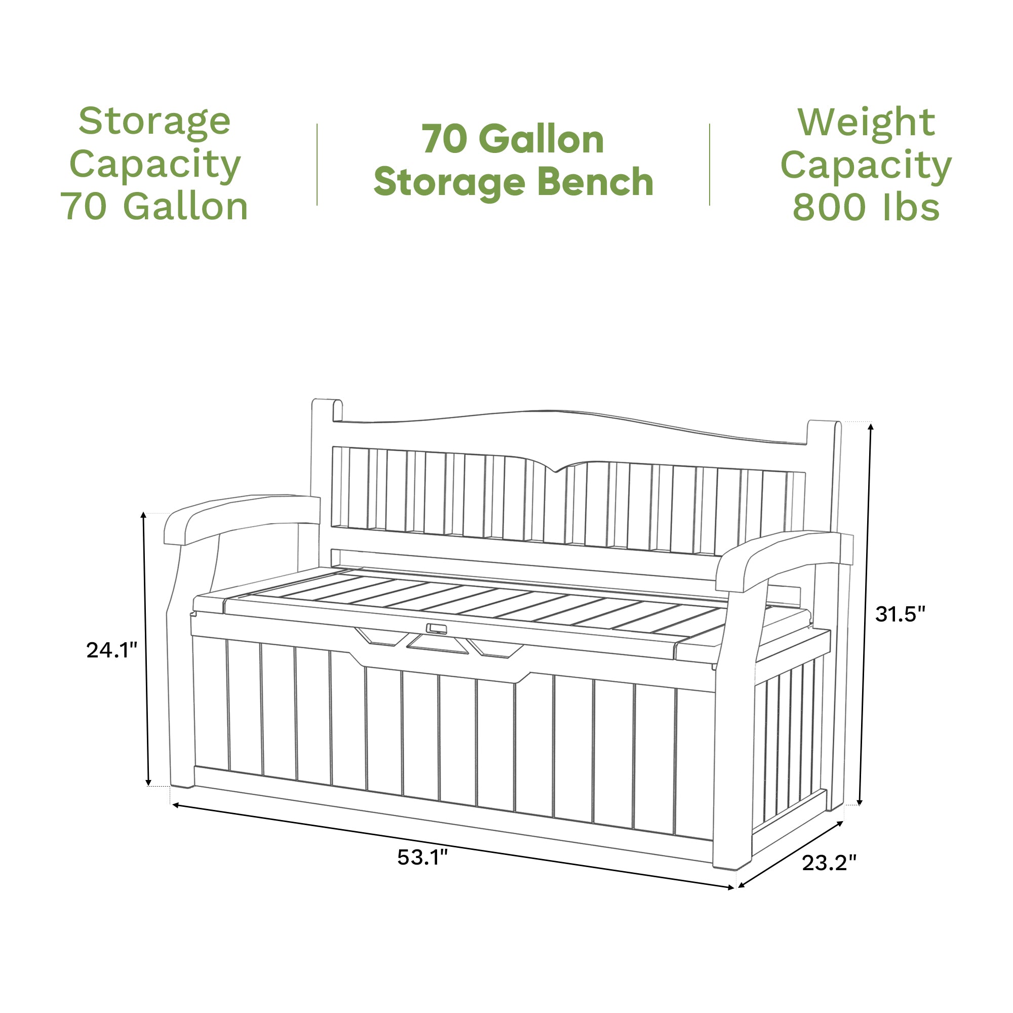 70 Gallon Plastic Bench description
color:black,gray,brown|Size:70