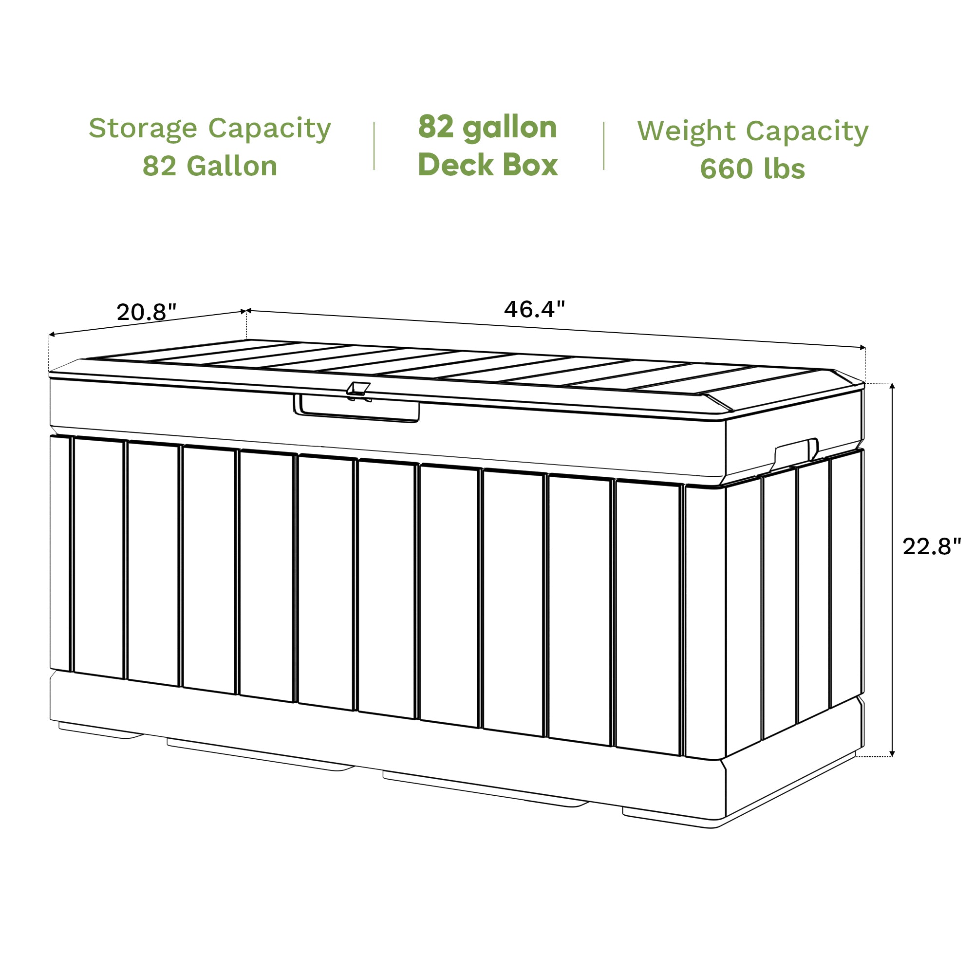 82 Gallon Deck Box description
color:black,khaki,brown,gray|Size:82