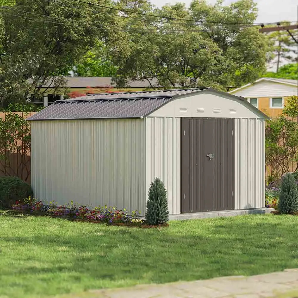 Patiowell Barn Style 10x12 Metal Shed Pro with Gambrel Roof