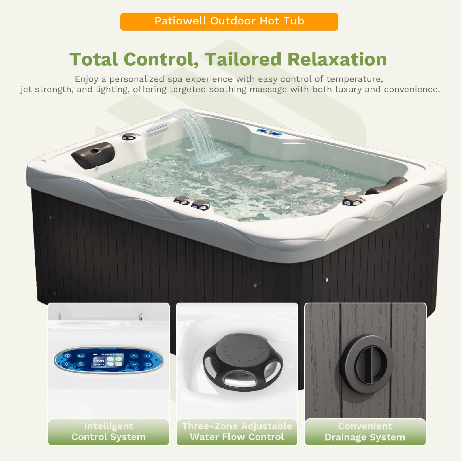 Pre-order | 2 Person Outdoor Hot Tub with Massage Jets