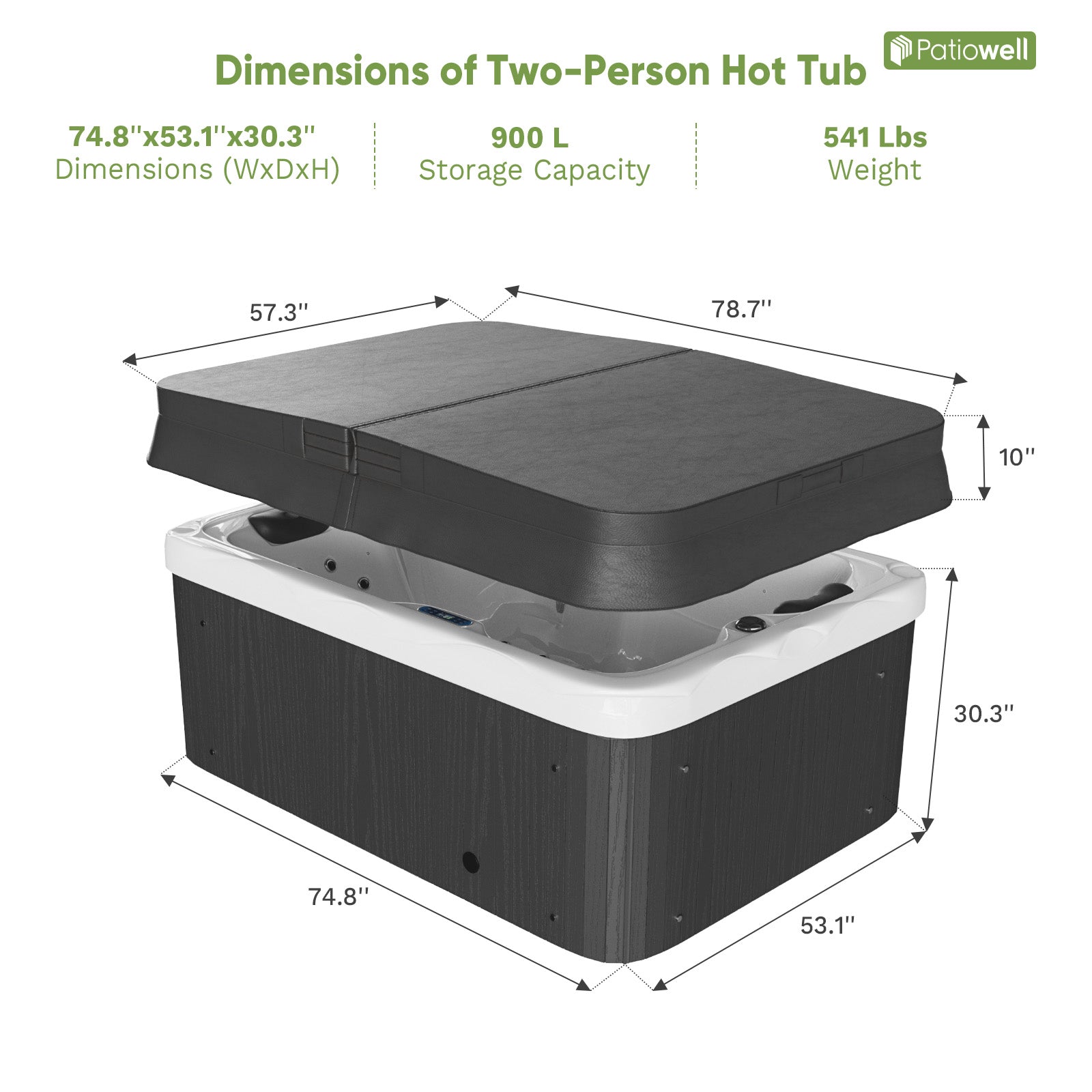 Pre-order | 2 Person Outdoor Hot Tub with Massage Jets