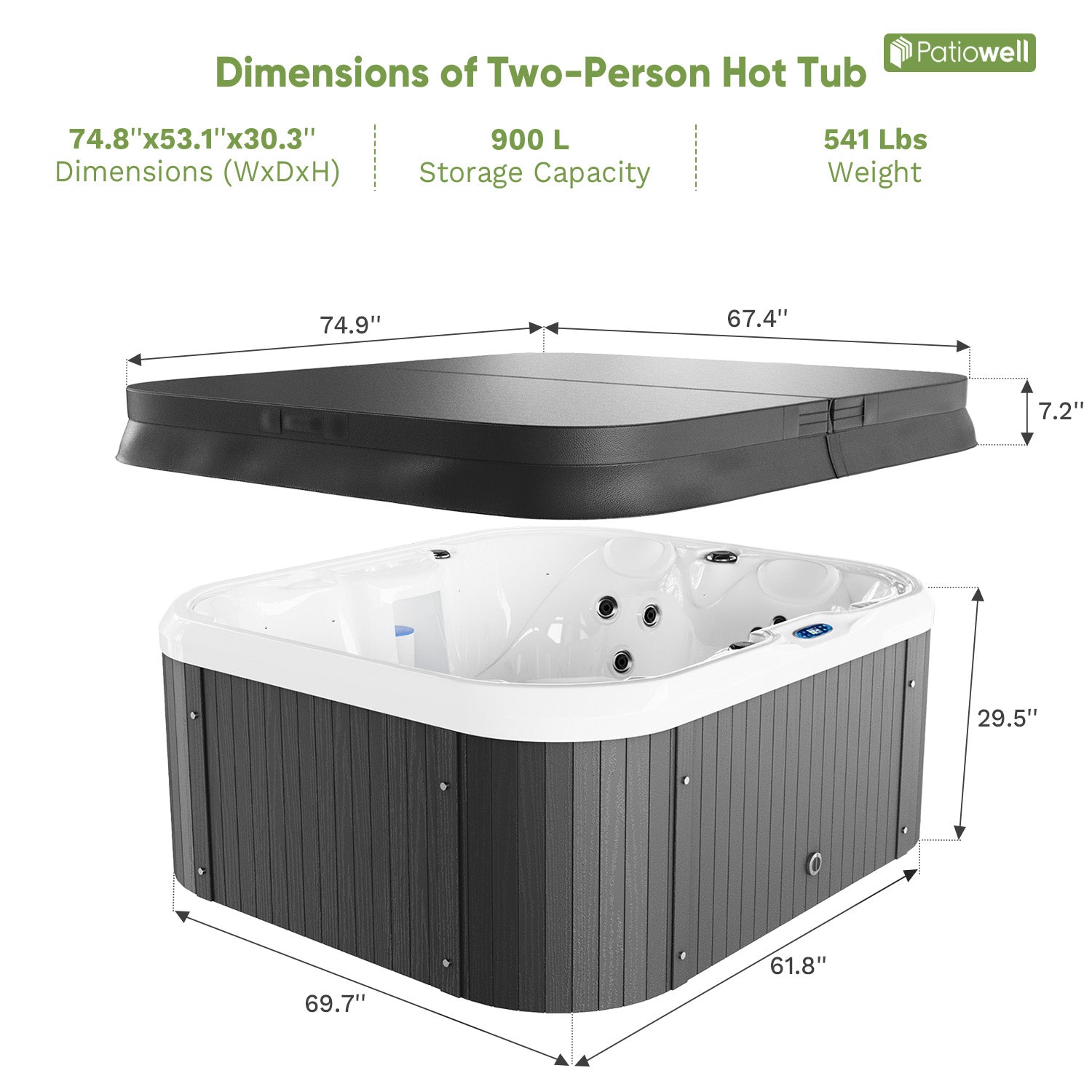 Pre-Order | 4-Person Outdoor Hot Tub for Familiy Spa