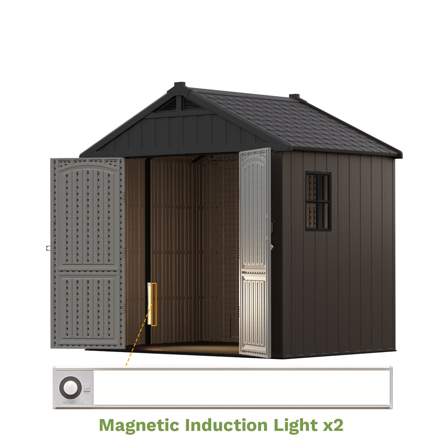 Patiowell_kick-it_8x6_plastic_shed
color:brown|Led Lighting:included