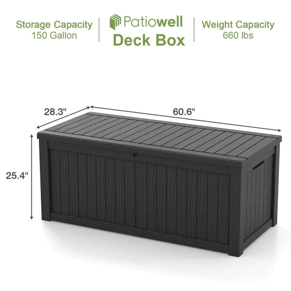 150 Gallon Deck box description
color:brown,black|Size:150