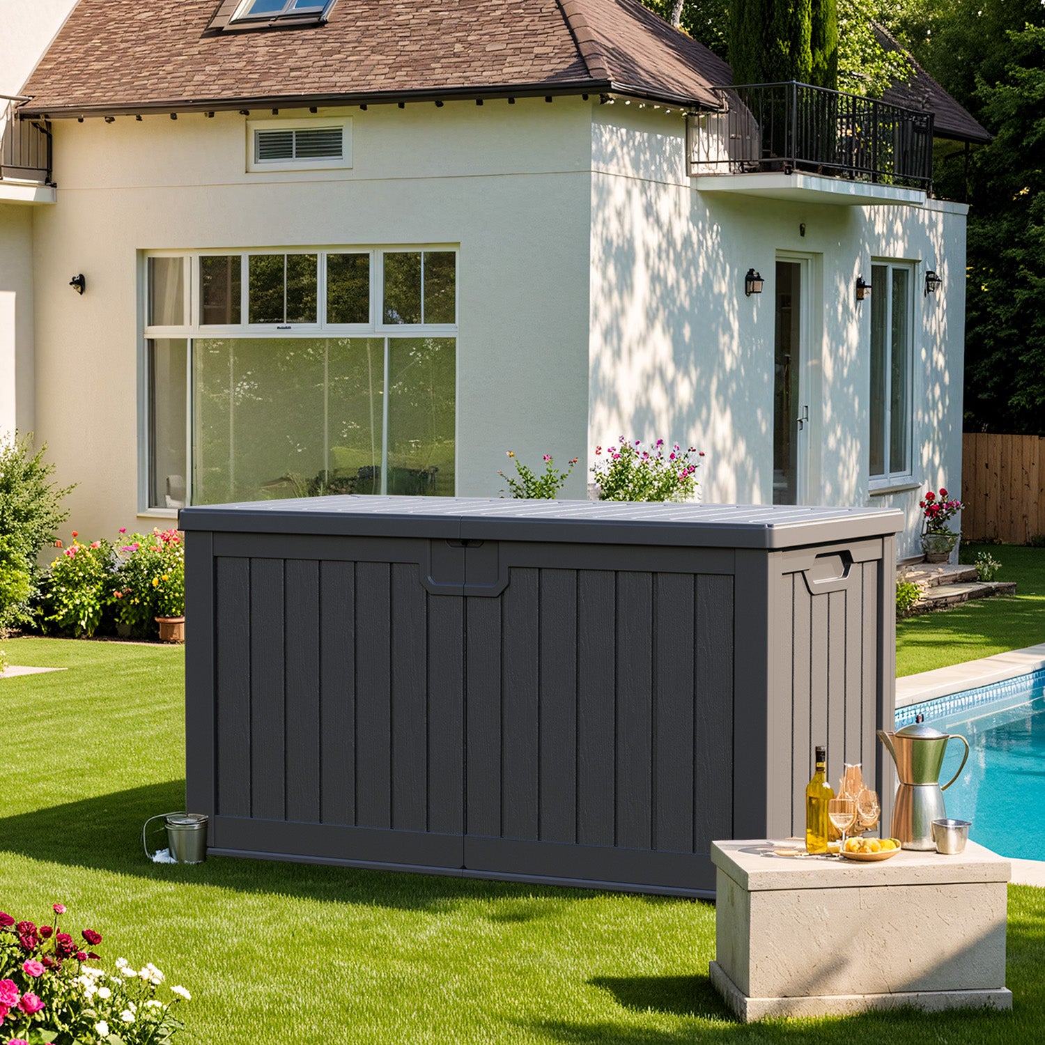 Patiowell 230 Gallon Deck Box black-Scene-2
color:Black