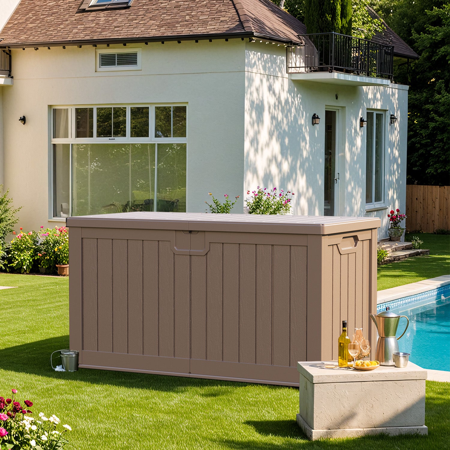 Patiowell 230 Gallon Deck Box Brown-Scene-2
color:Brown