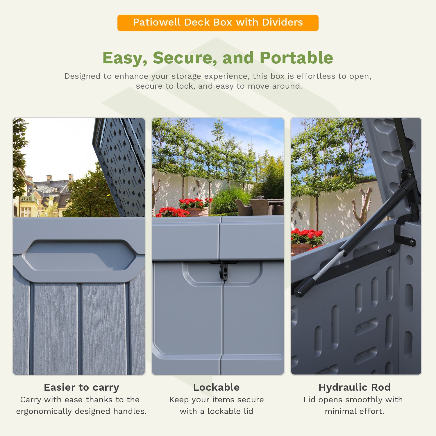 Patiowell 230 Gallon Deck Box Gray-Scene-3
color:Gray