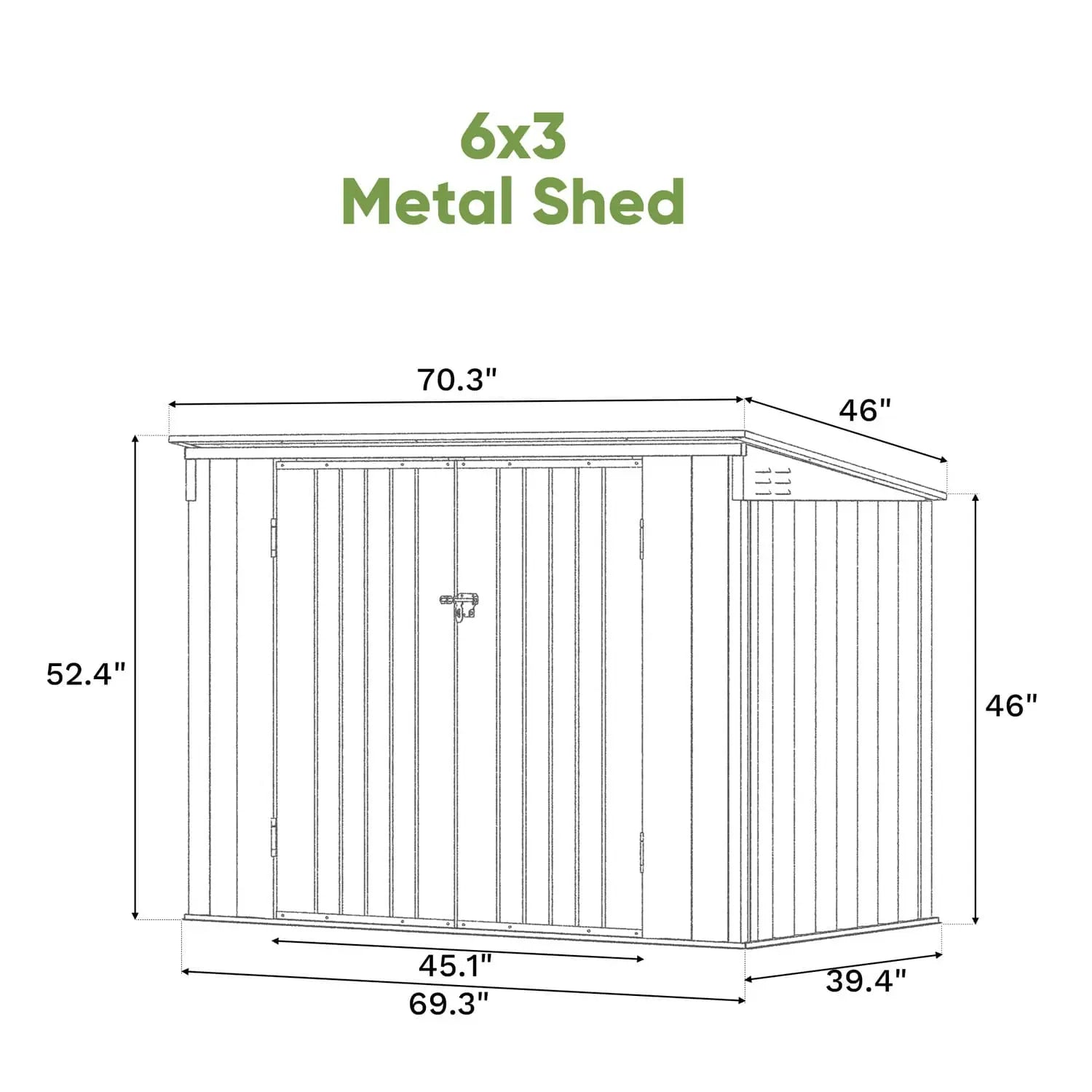 6x3 metal bike storage shed dimensions