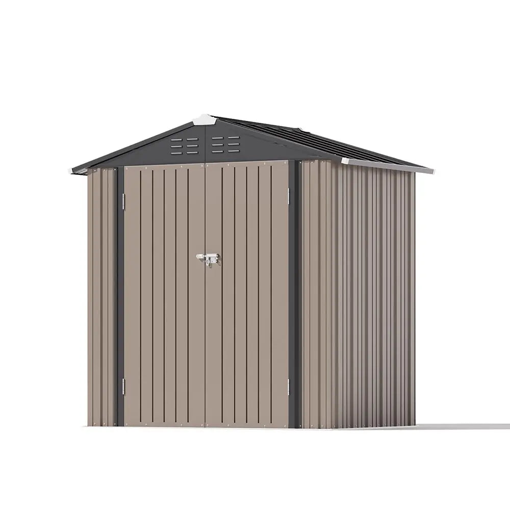 6x4 metal storage shed khaki