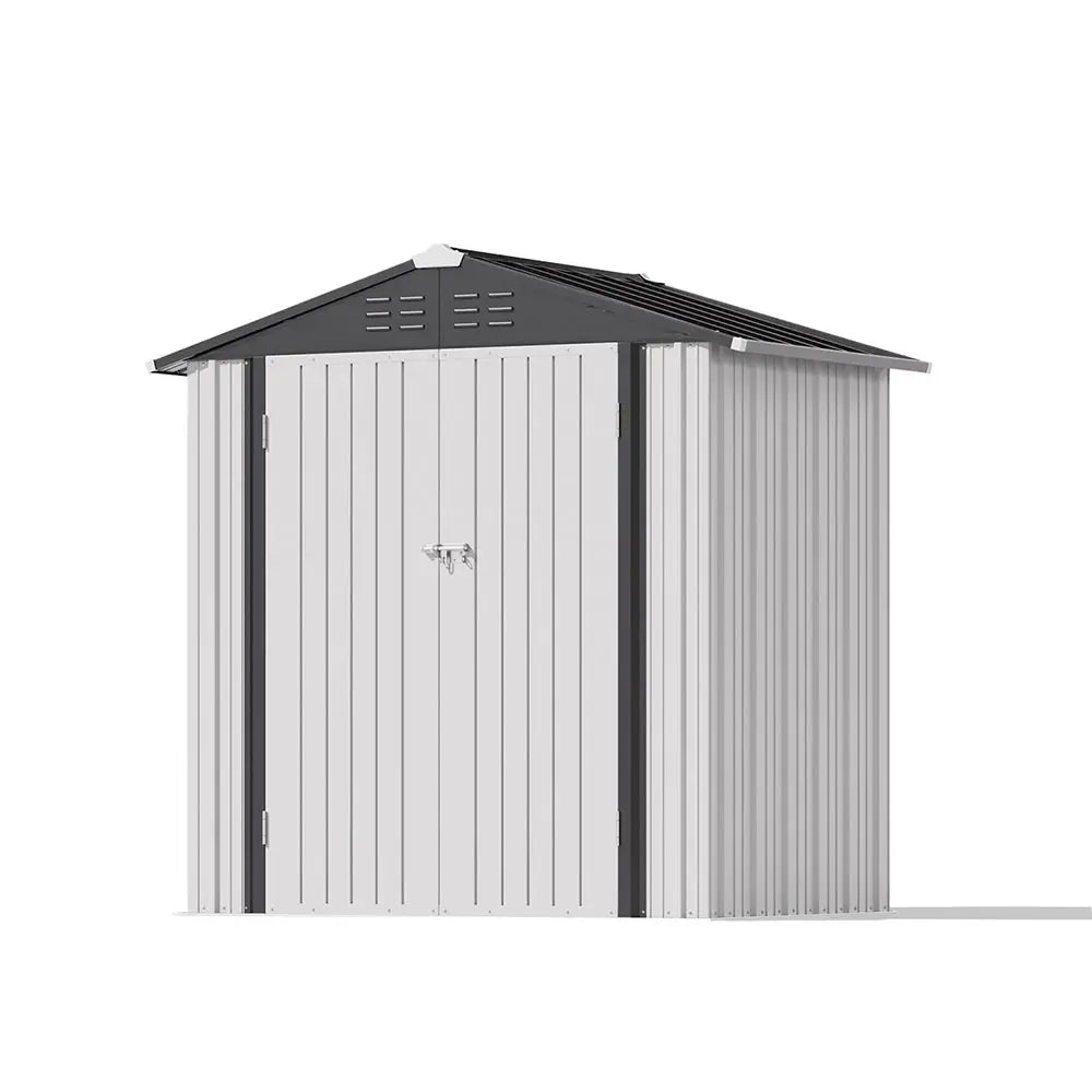 6x4 metal storage shed pure white