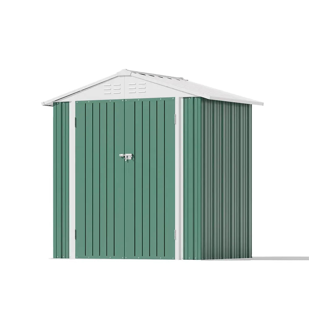 6x4 metal storage shed bottle green