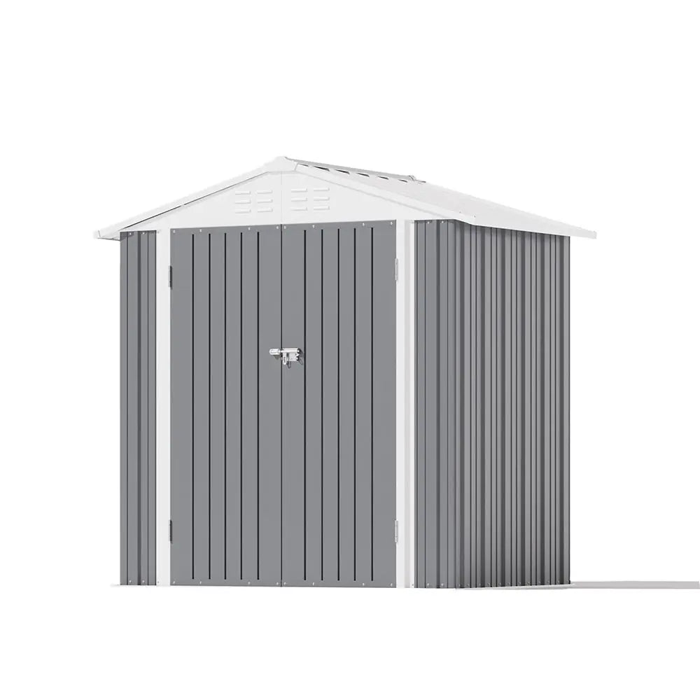 6x4 metal storage shed cool gray