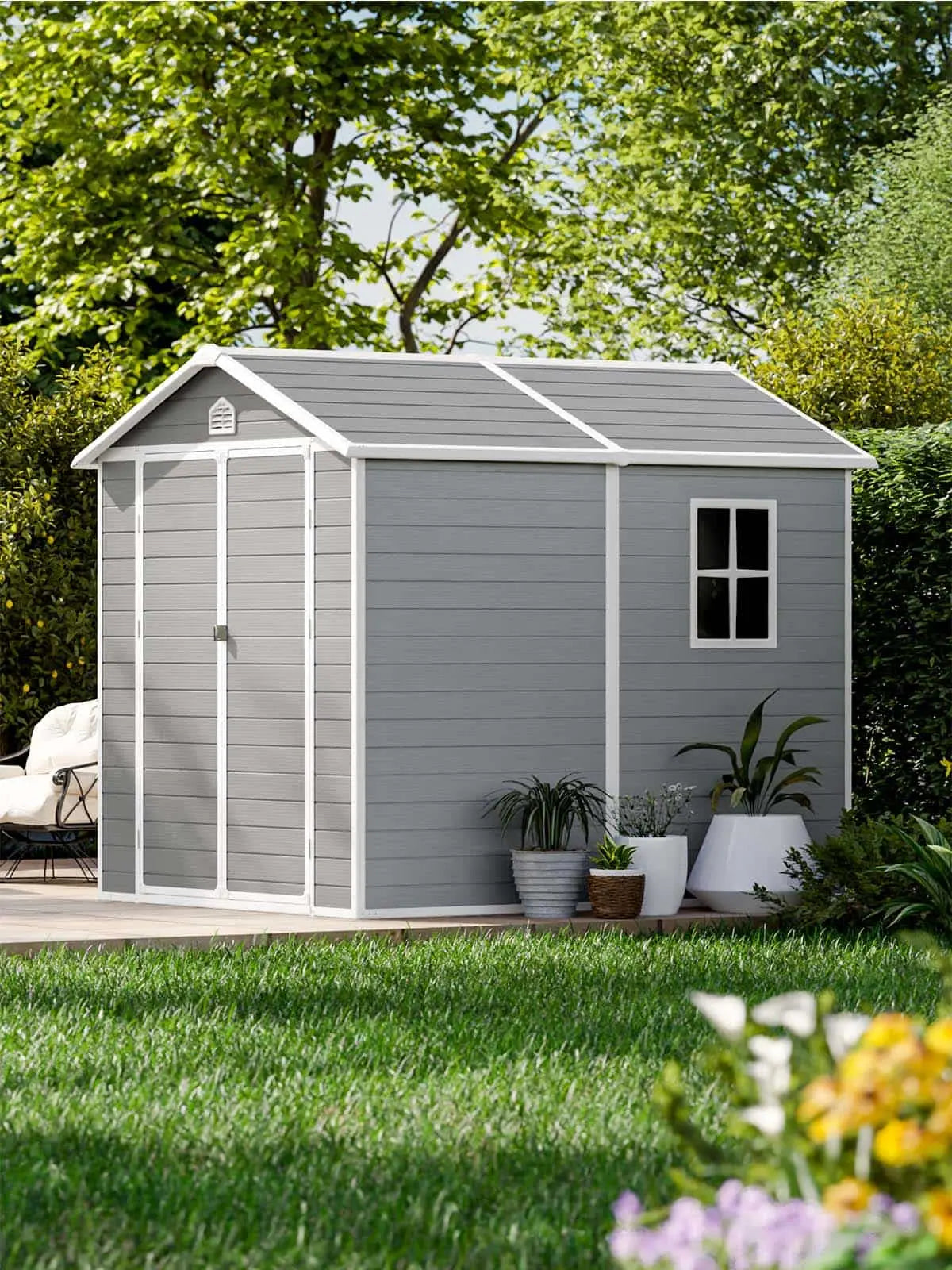 6x8 Plastic Shed Pro | Patiowell