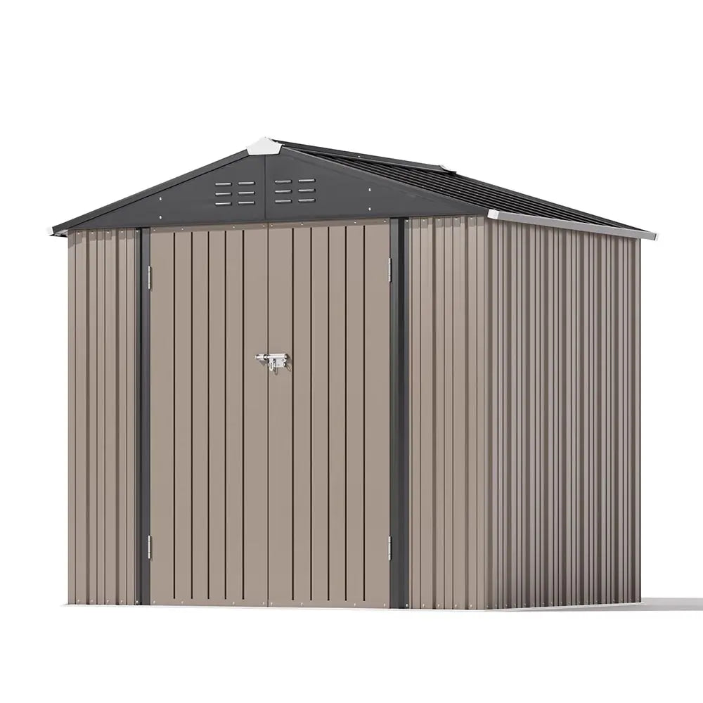 8x6 metal storage shed khaki
