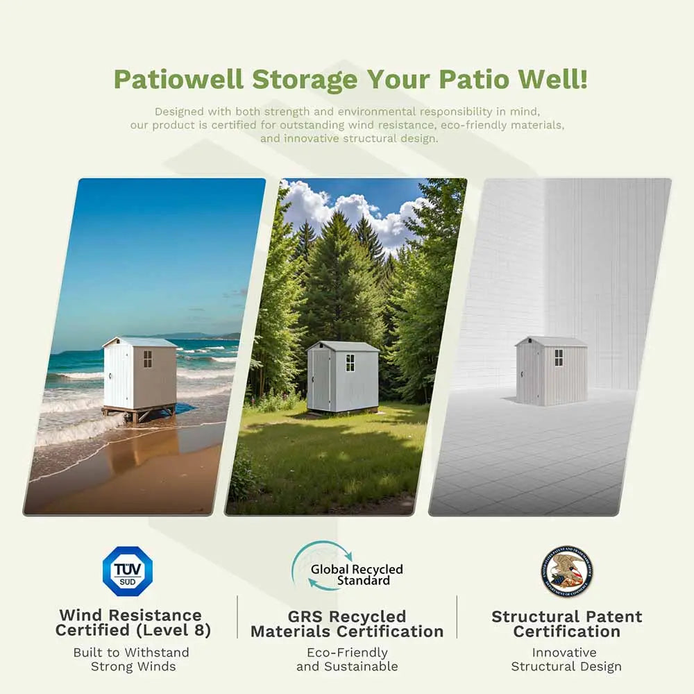 patiowell-fit-it-plastic-shed
color:white,Cool gray|Size:4x8,4x6,4x4,5x4