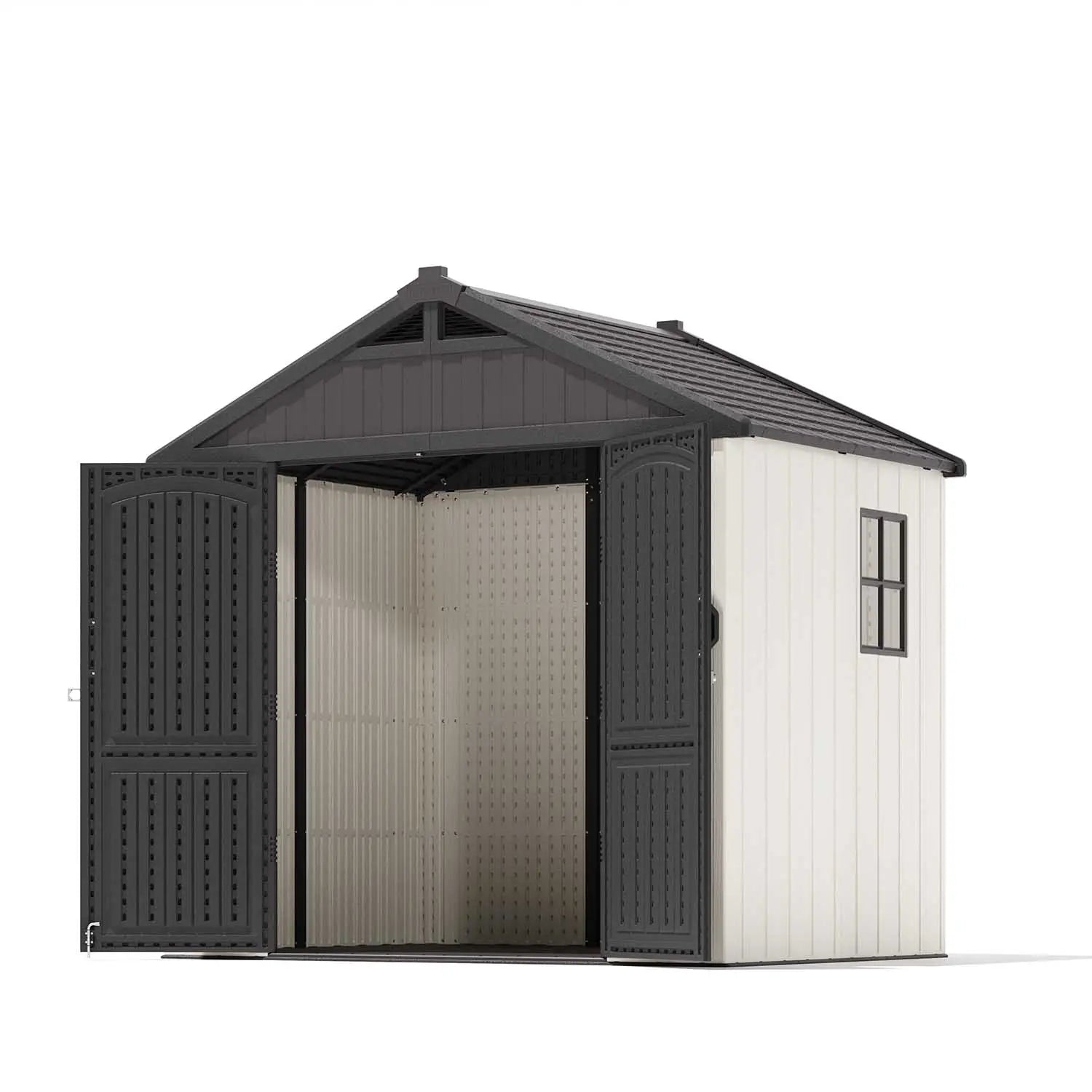 8x6 plastic storage shed opening