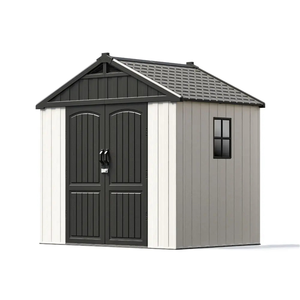 kick-it-8x6-plastic-storage-shed color:gray white|Size:8x6