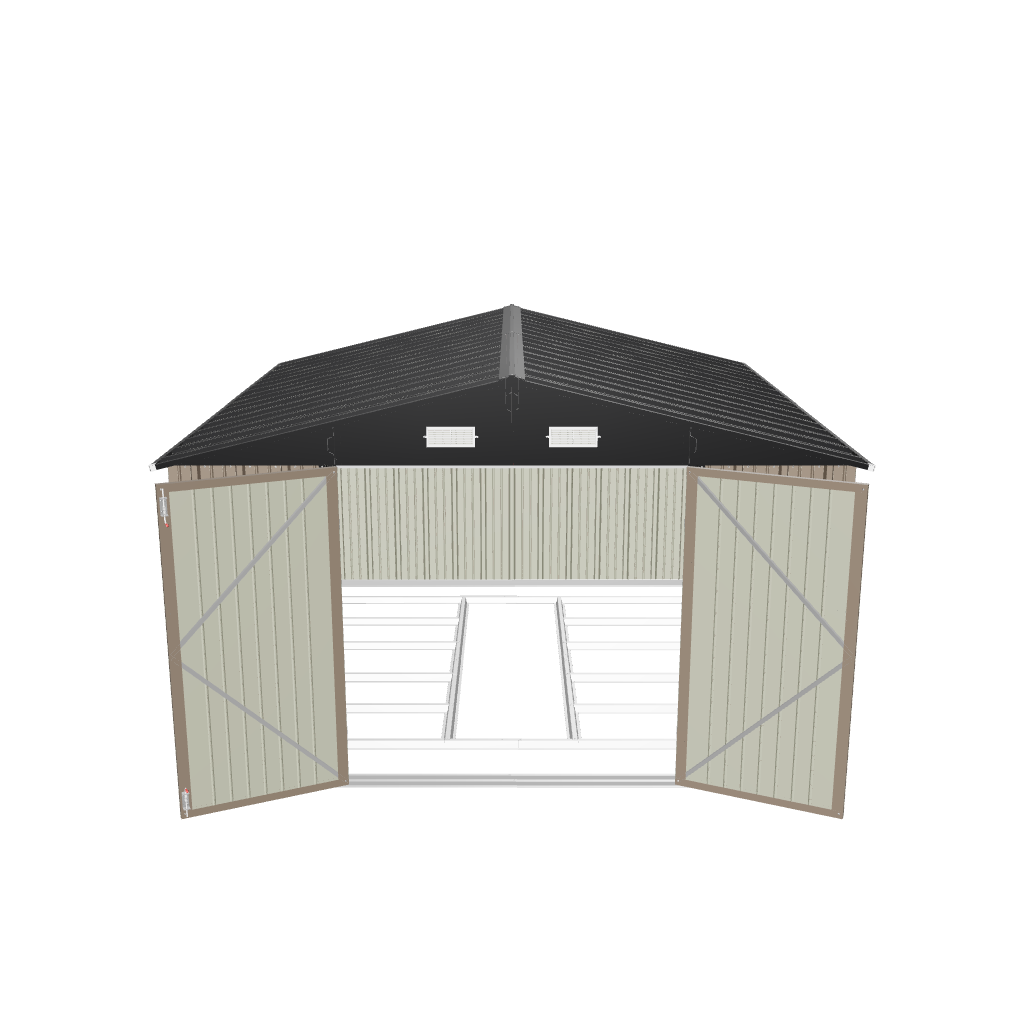 patiowell 10x10 metal storage shed 
 color:Khaki,cool gray|style:without floor base,with floor base