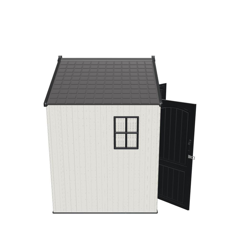 8x6 plastic storage shed ar model color:gray white,brown|Led Lighting:not included,included